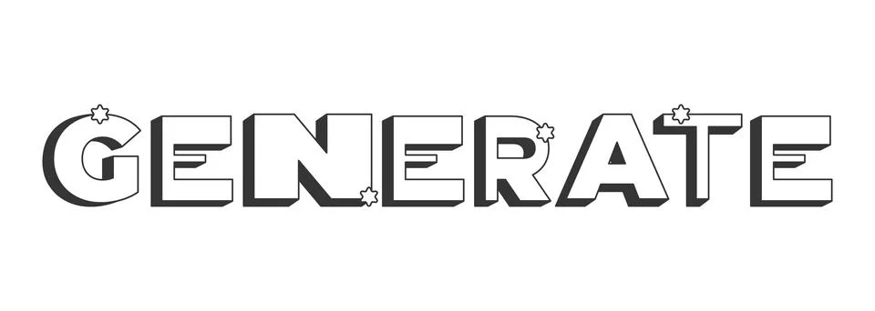 Try it bold black and white 3D text Stock Illustration