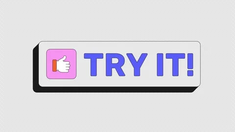 Try it modern clickable button animation Stock Footage 328153555