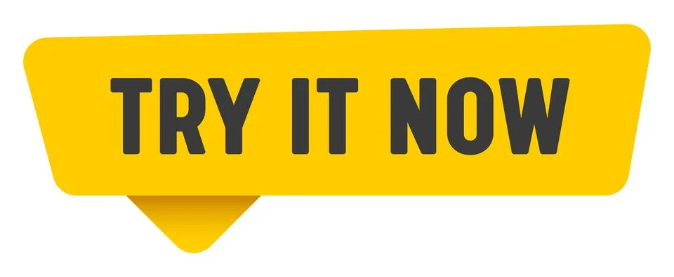 Try it now sign. try it now yellow sticker isolated on transparent background Stock Illustration
