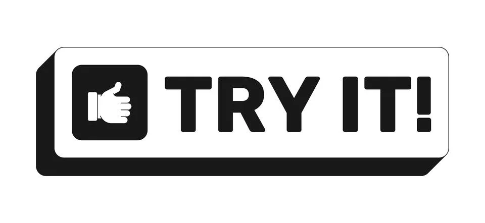 Try it rectangle UI web button Stock Illustration