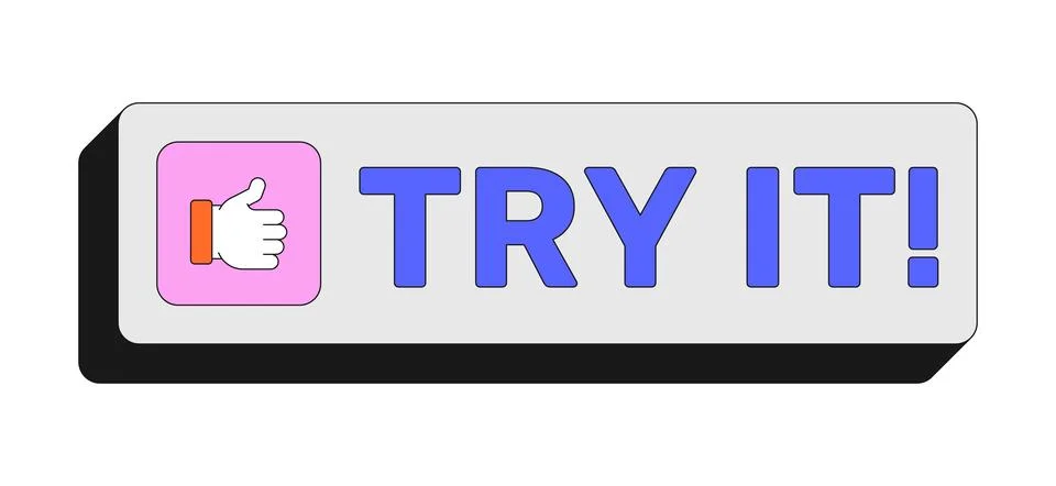 Try it rectangular UI web button Stockillustratie
