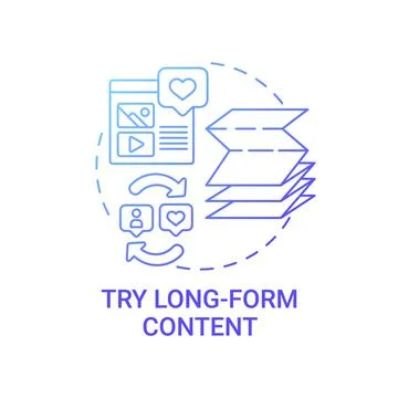 Try long-form content concept icon Stock Illustration