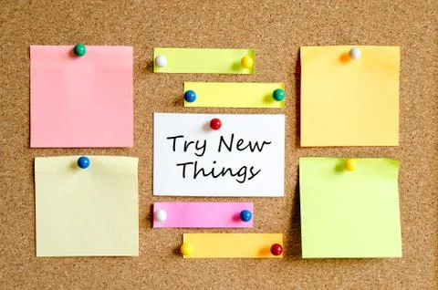 Try New Things Sticky Note Concept Stock Photos
