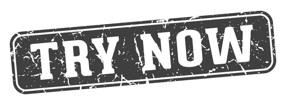 Try now rectangular sign. try now stamp Illustrazione stock