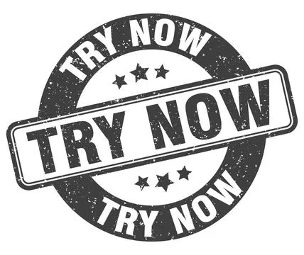 Try now stamp. try now label. round grunge sign Stock Illustration