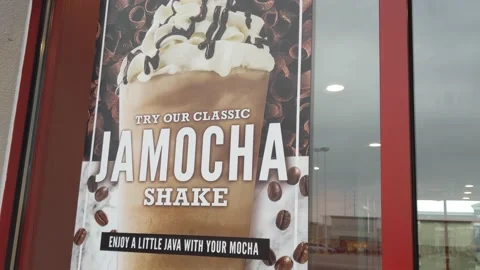 Try Our Classic Jamocha Shake Signage Stock Footage 146349101