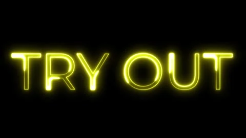 Try Out Yellow Neon Text Flashing or Glowing Animation Loop 库存影片 328502796
