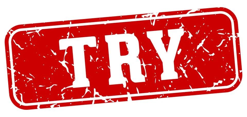 Try rectangular sign. try stamp Stock Illustration