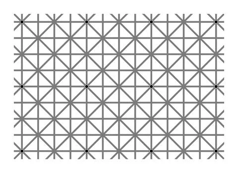 Try to see all 12 dots at once, optical illusion 库存插图