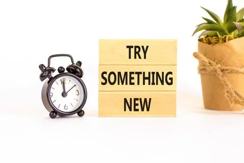 Try something new symbol. Concept words Try something new on beautiful bloc.. Stock Photos
