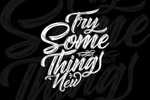 Try something new typography t shirt design Stock Illustration
