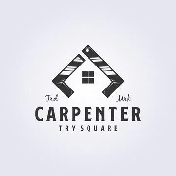 Try square abstract for carpenter house logo vector illustration design Stock Illustration