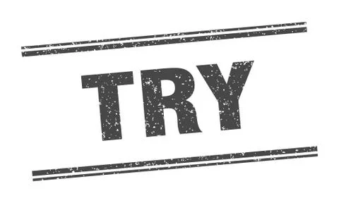 Try stamp. try label. square grunge sign Stock Illustration