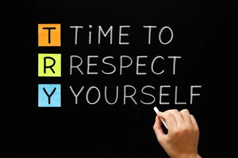 TRY - Time to Respect Yourself Stockfoto's