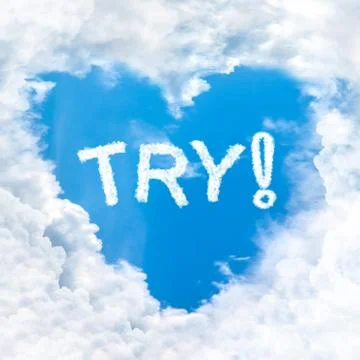 Try word cloud blue sky background only Stock Photos