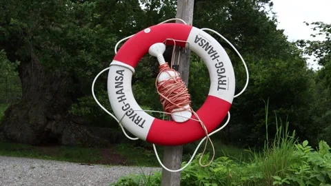 Trygg-Hansa life saving buoy. Video stock 255968436