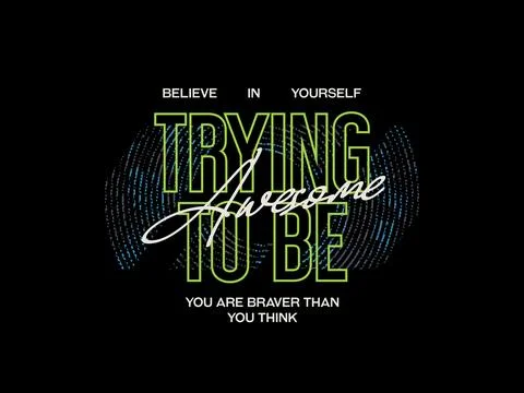 Trying to be awesome, design t-shirt streetwear clothing, vector typography.. Stock Illustration