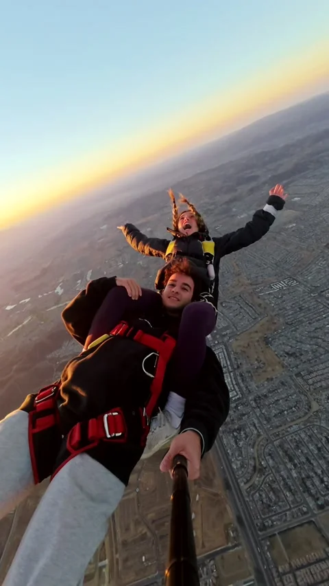 Trying to Be a Supportive Boyfriend Skydiving, Perris, California, USA - 25 Feb  Stock Footage 324827470
