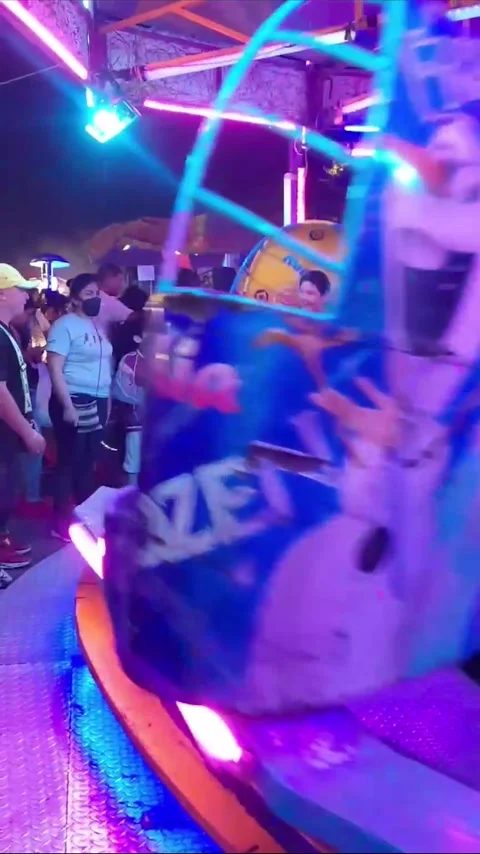 Trying to Get on Son's Amusement Park Ride Goes Wrong, Mexico City, Mexico - 20  Stock Footage 327224141