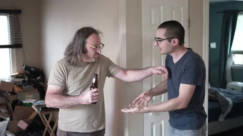 Trying To Help an Alcoholic Friend Drinking Beer Stock-Footage 158061919