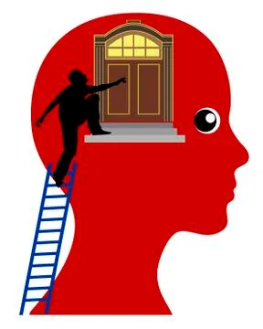 Trying to know woman Stock Illustration