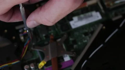 Trying to repair a notebook Stock Footage 66756080