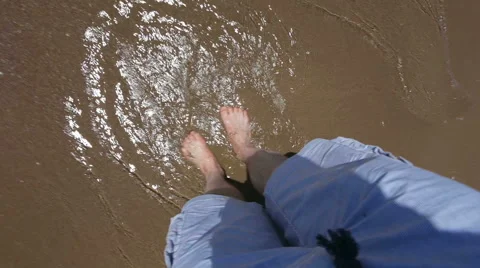 Trying the water. Stock Footage 49474263