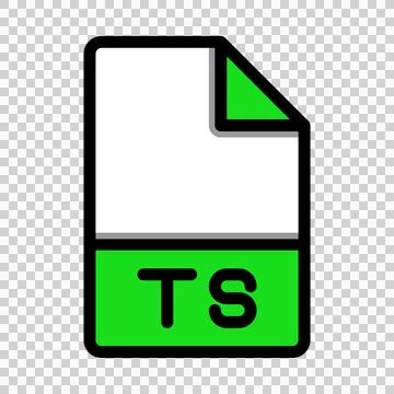 Ts file type format icon. extension document files icons symbol.  Illustrazione stock