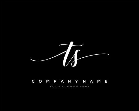TS Initial Letter handwriting logo hand drawn template vector Stock Illustration