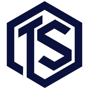 TS Letter Logo Design with Creative Intersected Illustrazione stock