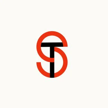 TS monogram logo. Decorative Ts minimalist initials in circles shape, icon for Stock Illustration