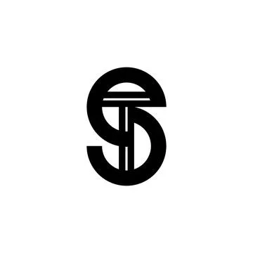 TS monogram logo. Decorative Ts minimalist initials in circles shape, icon for Stock Illustration