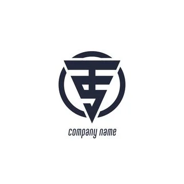 TS monogram logo. Ts minimalist initials in a triangle shape on a circle or icon Stock Illustration