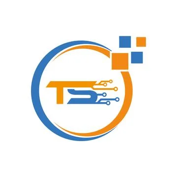 Ts technology logo on the circle vector logo design Stock Illustration
