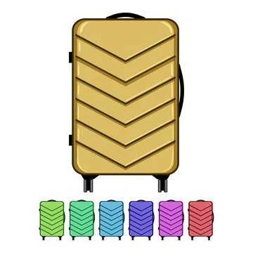 Tsa hard shell suitcase cartoon vector graphic Stock Illustration