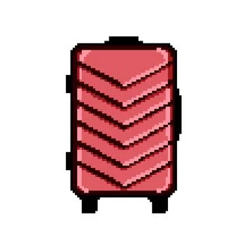 Tsa hard shell suitcase pixel art vector illustration Stock Illustration