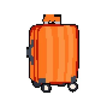 Tsa hard shell suitcase pixel art vector illustration Stock Illustration
