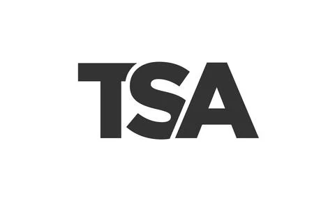 TSA logo design template with strong and modern bold text. Initial based ve.. Stock Illustration