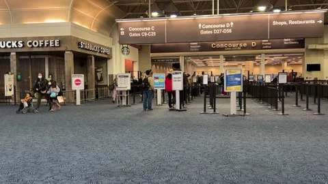 TSA Security Line at Milwaukee Airport Stock Footage 171528014