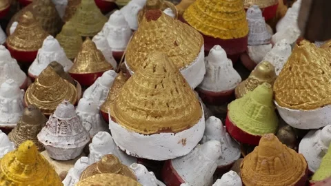 Tsa Tsas made with ashes of the deads, Wangchang Gewog, Paro, Bhutan 库存影片 284860885