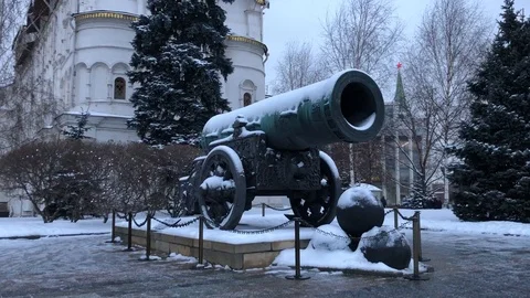 Tsar Cannon in the Kremlin Царь-пушка в Кремле Stock Footage 100160645