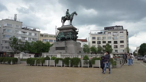 Tsar Osvoboditel statue in Sofia, Bulgaria Stock Footage 242135068