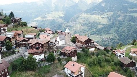 Tschiertschen_aerial Stock Footage 119955311