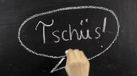 Tschus on blackboard chalkboard Stock Footage 42616383