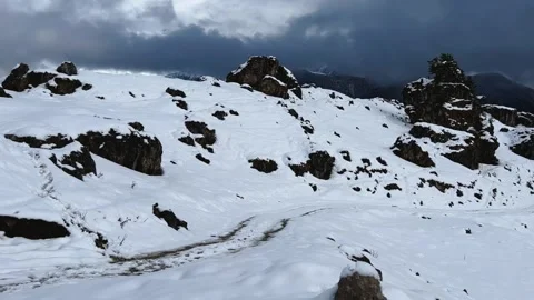 Tseylomsky pass in Ingushetia. A trip uphill to the Tsei Loam pass Stock Footage 255131476