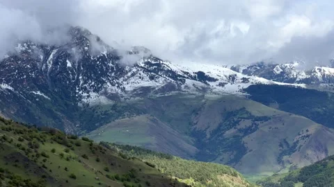Tseylomsky pass in Ingushetia. A trip uphill to the Tsei Loam pass  Stock Footage 263792207