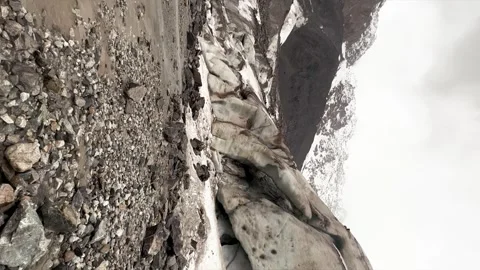 The Tseysky glacier, one of the largest in the Caucasus.  Stock Footage 268759615