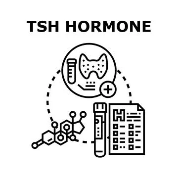 Tsh hormone level testing medical concept Stock Illustration