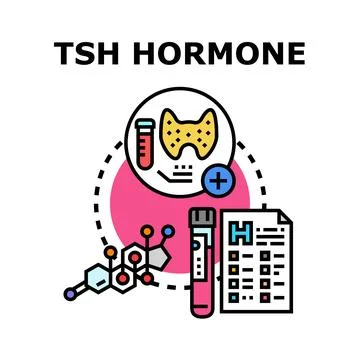 Tsh hormone level testing medical concept Stock Illustration