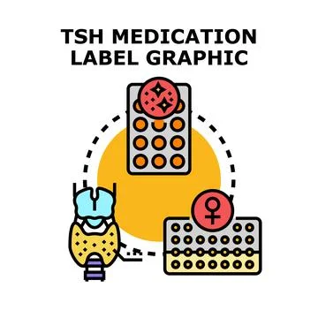 Tsh medication managing thyroid hormone levels concept Stock Illustration